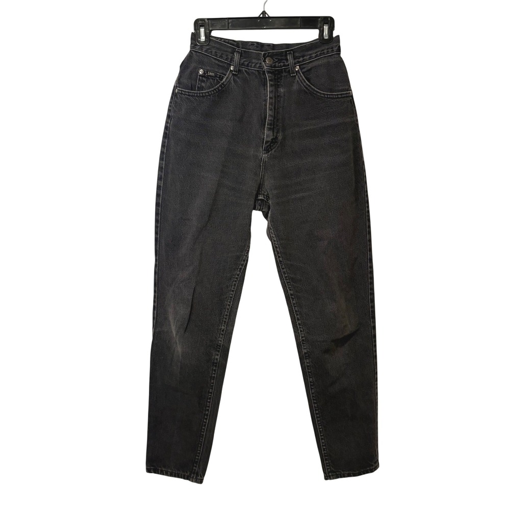 Lee Vintage High Waisted Jeans Womens 25 Faded Black 90s Tapered‎ Made in USA